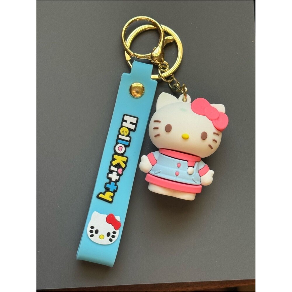 Hello Kitty Pink & Blue Silicone Bag Charm Keychain Charm NIP